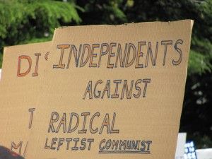 Independent tea party sign