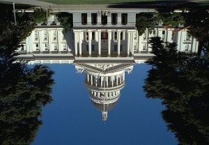 California State Capitol front 1999 - upside down