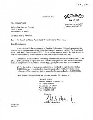 Brown tax correction letter