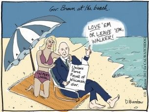 Gov Brown at the beach