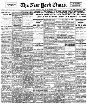 New York Times front page
