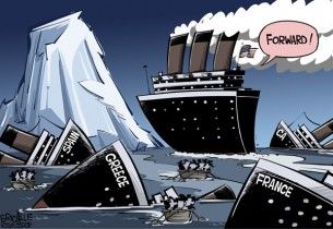 California sinking, cagle cartoon, Dec. 17, 2012
