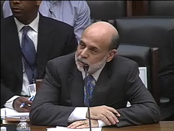 Bernanke testifying, wikipedia