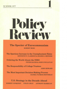Policy Review No. 1, 1977