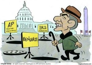 Obama IRS bengazi scandals, Cagle, May 21, 2013