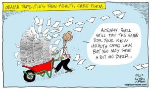 obamacare paperwork, Cagle, May 6, 2013