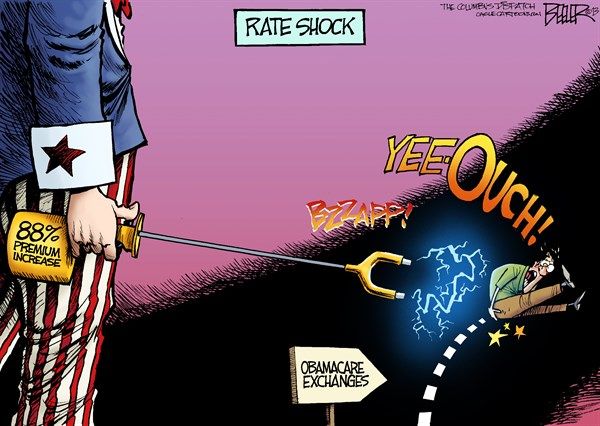 Obamacare rate shock, Cagle, June 17, 2013